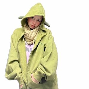 OOAK 2005 Star Wars Convention Hoodie 2XL, altered to feature yoda-like ears